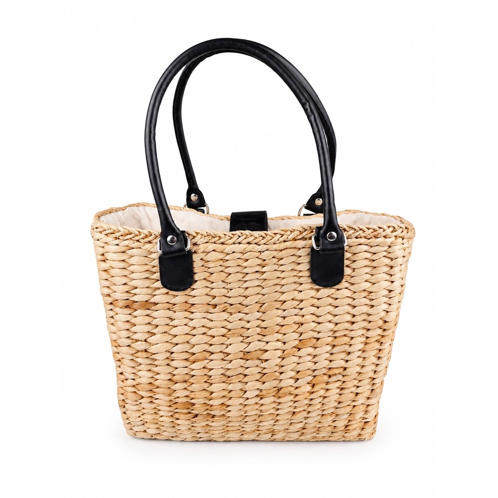 Borghese Vintage Y2K Boho Woven Straw Vacation Beach Shoulder Bag Purse